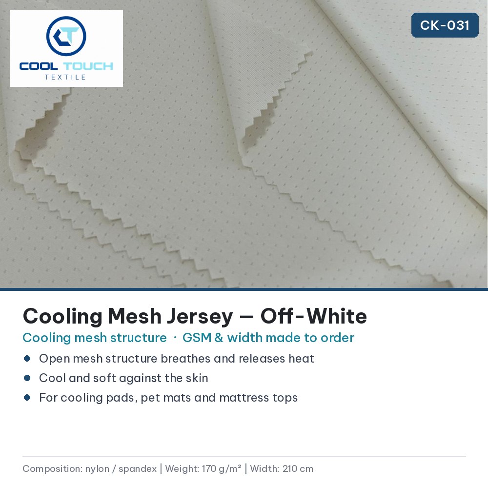 Cooling Mesh Jersey — Off-White — Cool Touch Textile