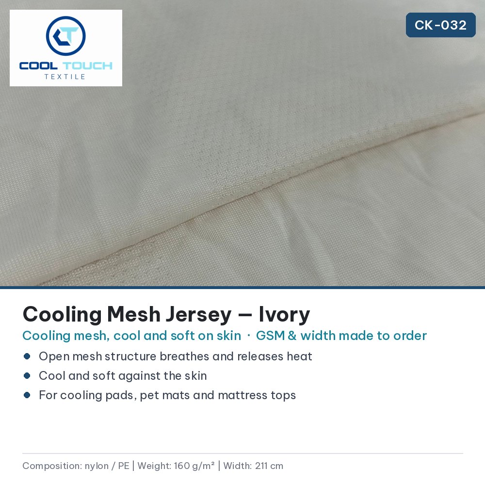 Cooling Mesh Jersey — Ivory — Cool Touch Textile