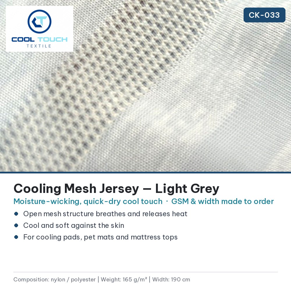 Cooling Mesh Jersey — Light Grey — Cool Touch Textile