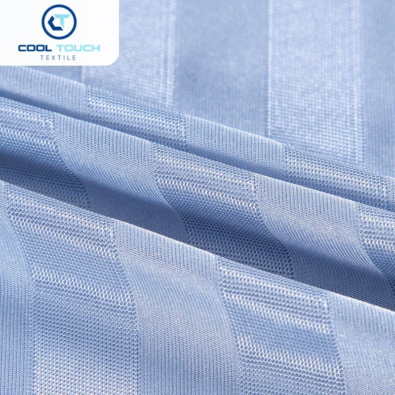 Striped Cooling Jersey — Steel Blue Stripe — 2