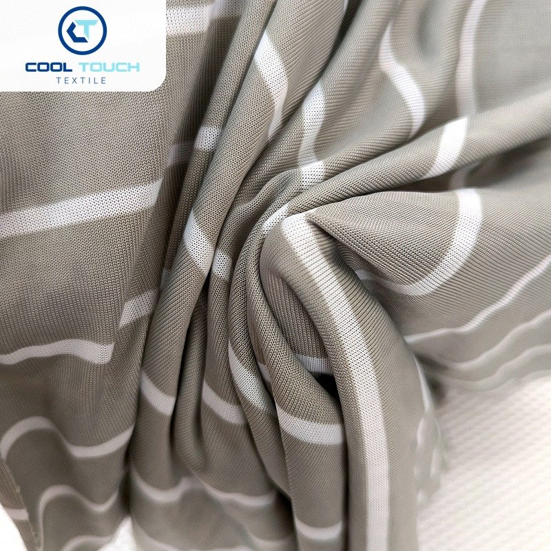 Striped Cooling Jersey — Taupe & White Stripe — 1