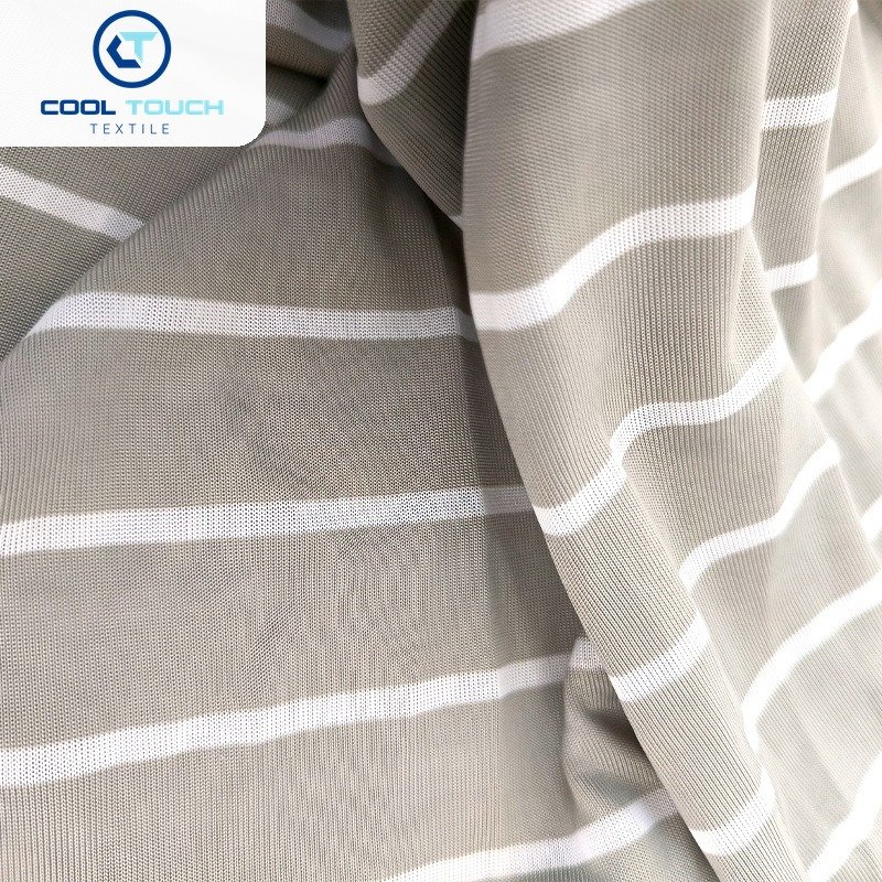 Striped Cooling Jersey — Taupe & White Stripe — 2
