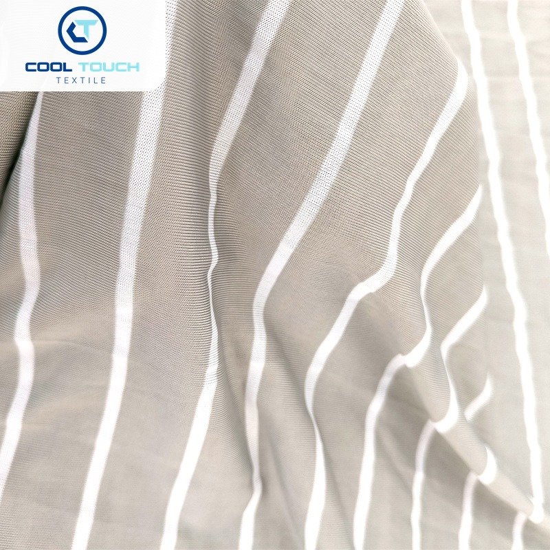 Striped Cooling Jersey — Taupe & White Stripe — 3
