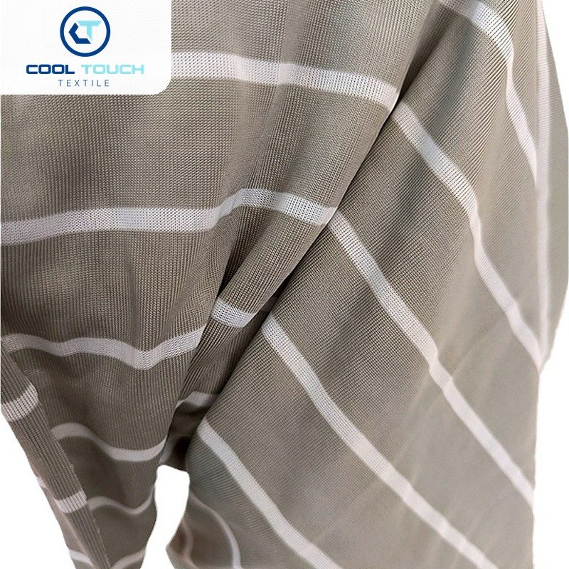Striped Cooling Jersey — Taupe & White Stripe — 4