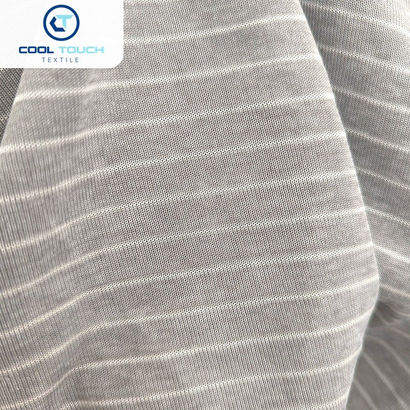 Striped Cooling Jersey — Grey Heather Stripe — 1