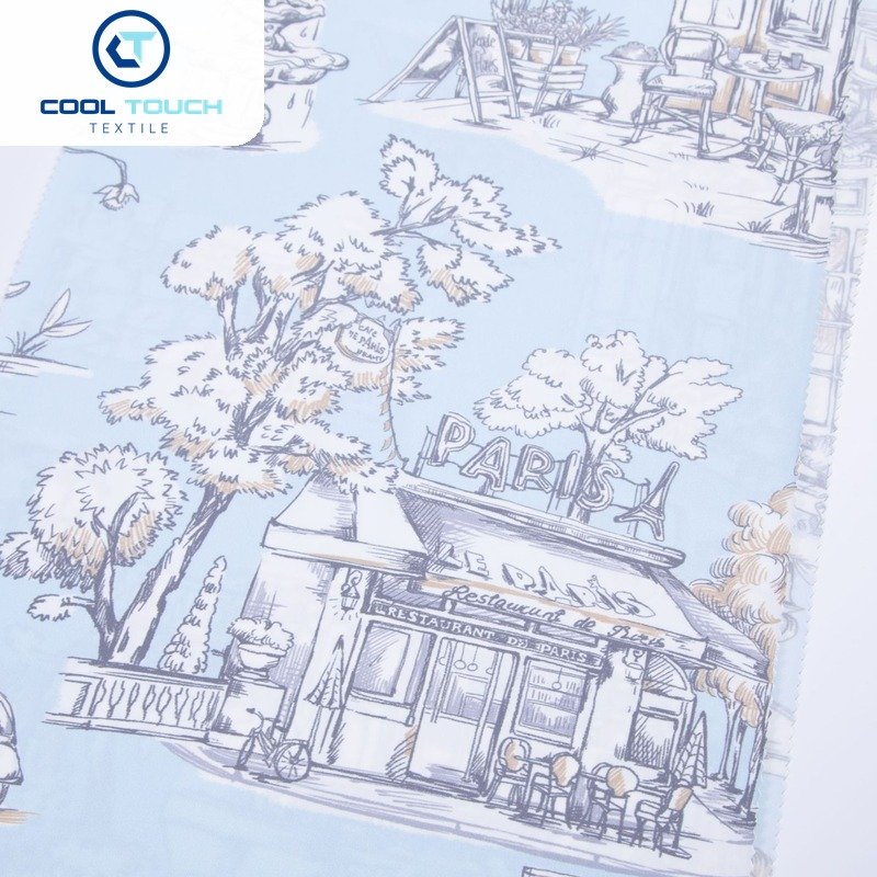 Printed Cooling Jersey — Grey-Blue Sketch Print — 4