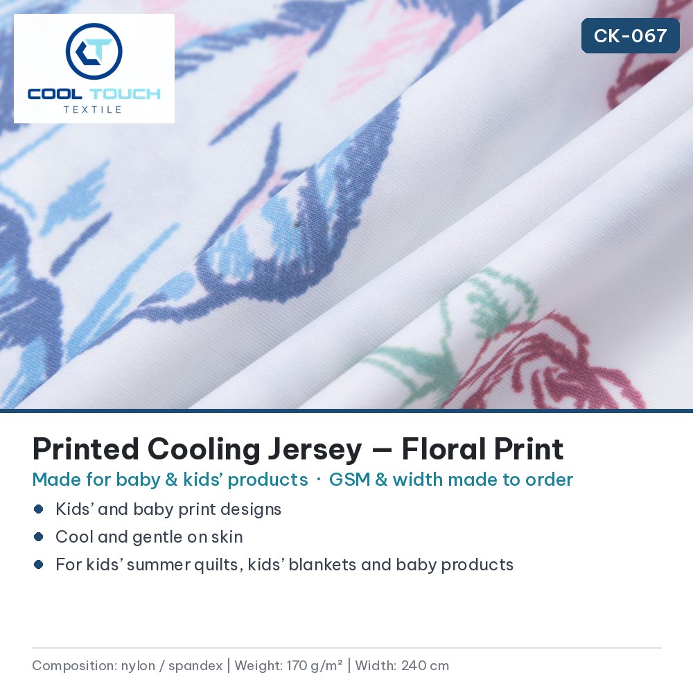 Printed Cooling Jersey — Floral Print — Cool Touch Textile