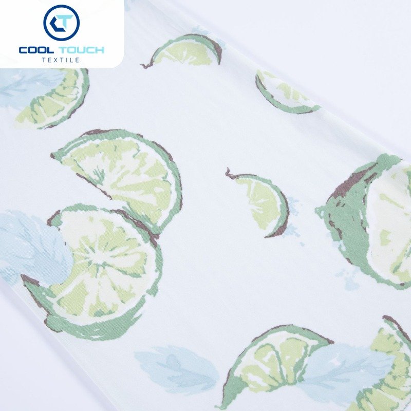 Printed Cooling Jersey — Green Leaf Print — 1