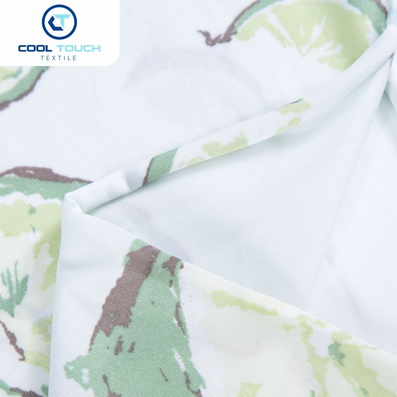 Printed Cooling Jersey — Green Leaf Print — 2