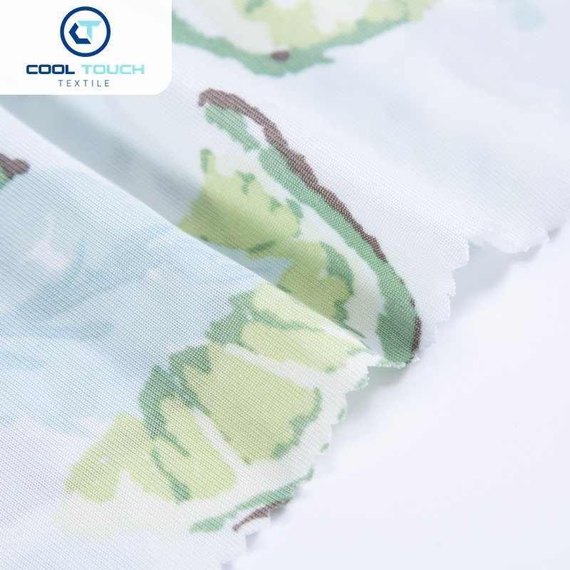 Printed Cooling Jersey — Green Leaf Print — 3