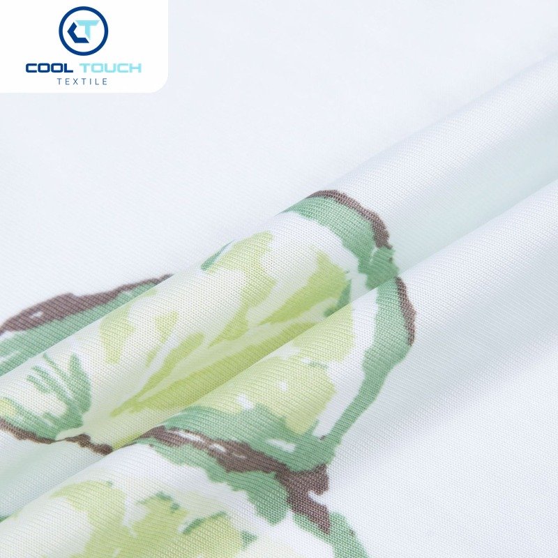 Printed Cooling Jersey — Green Leaf Print — 4
