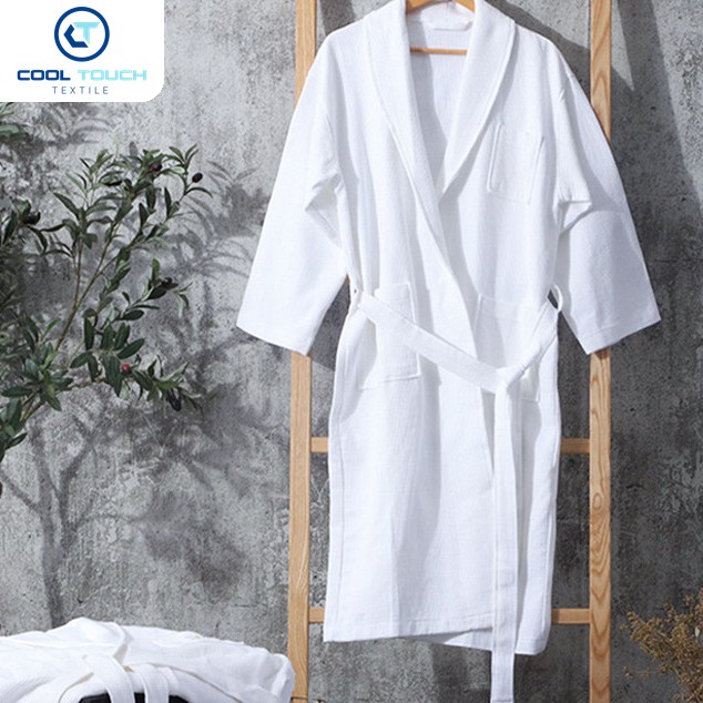 Cotton Waffle Bathrobe, 700 g, Unisex — Cool Touch Textile