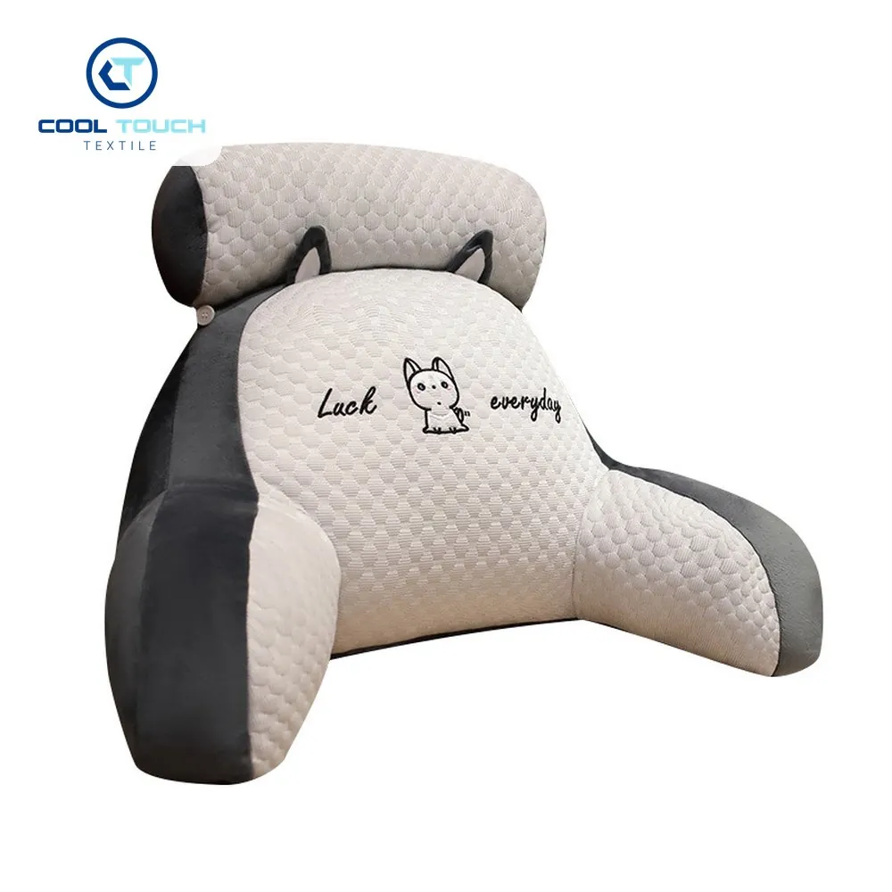 Ice-Bean Bed Backrest Cushion with Headrest & Armrests