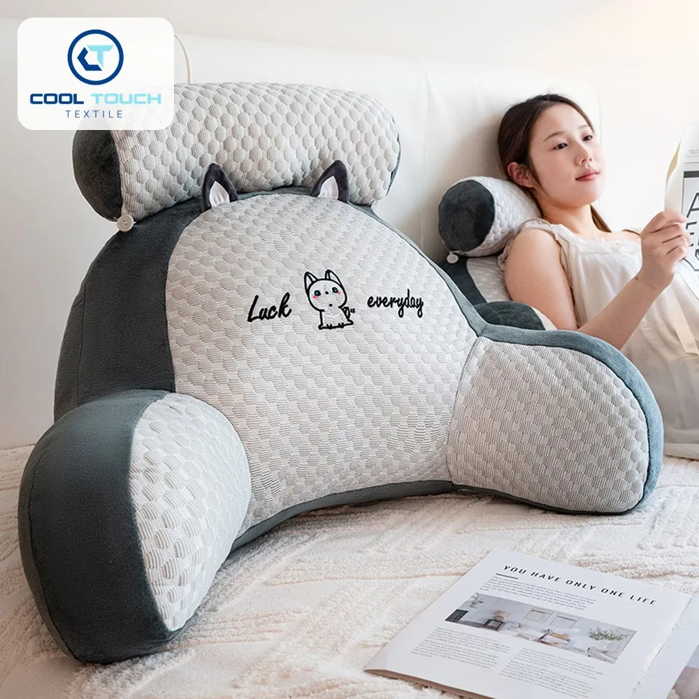 Ice-Bean Bed Backrest Cushion with Headrest & Armrests 3
