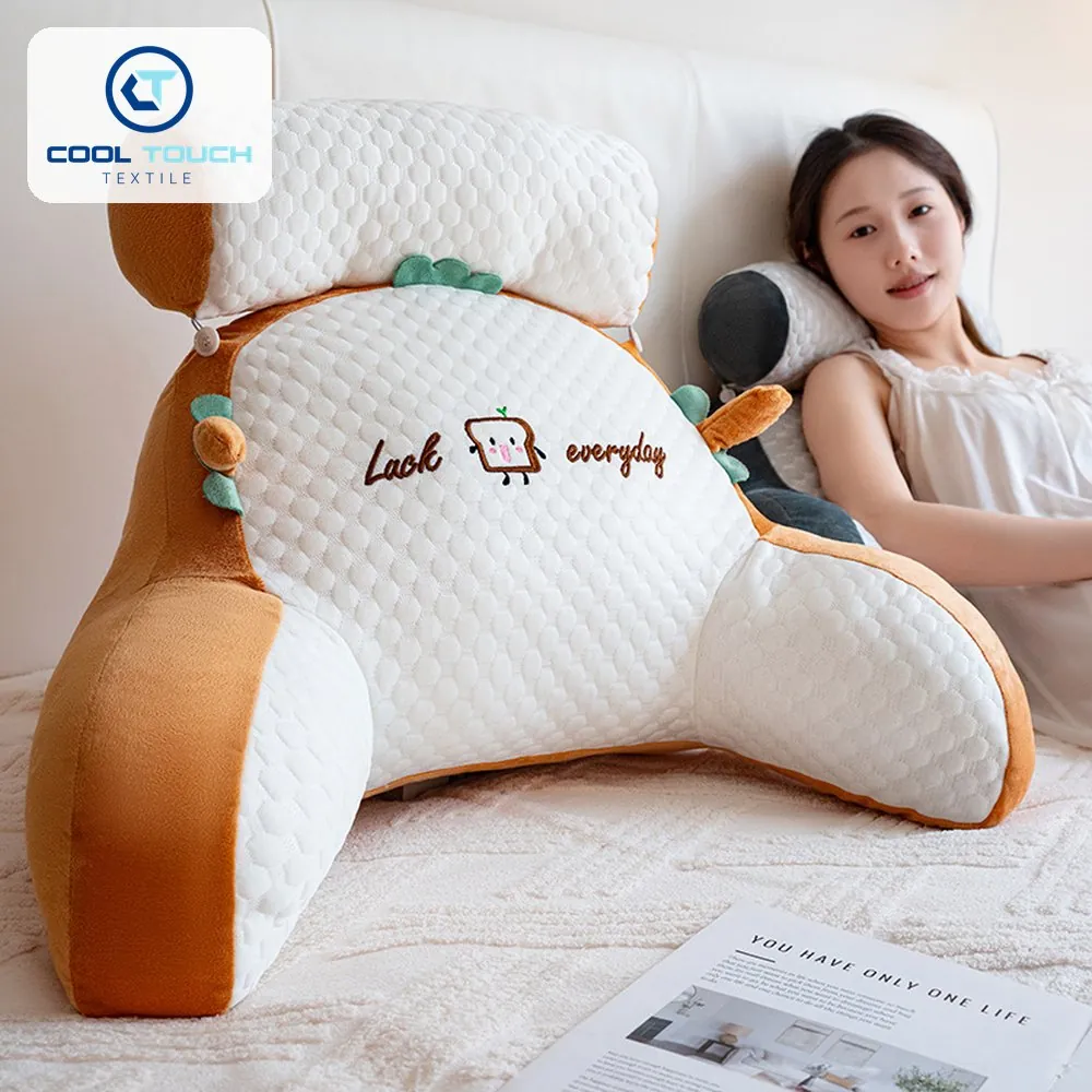 Ice-Bean Bed Backrest Cushion with Headrest & Armrests 6