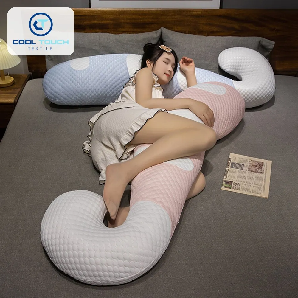J-Shaped Cooling Body Pillow, Removable Cover – 3 Sizes 2