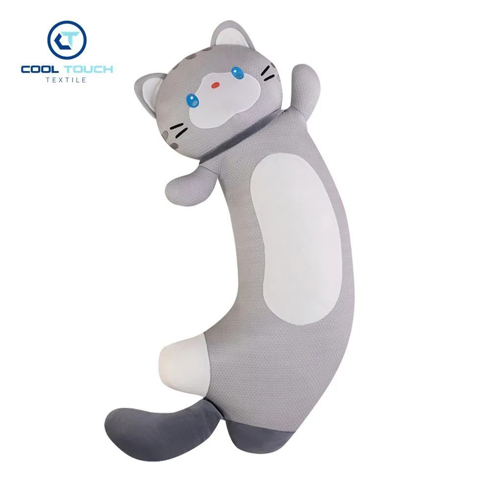 Curled Cat Ice-Silk Long Pillow 1