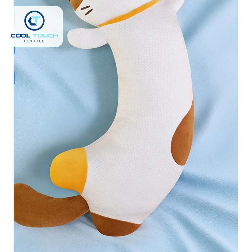 Curled Cat Ice-Silk Long Pillow 6