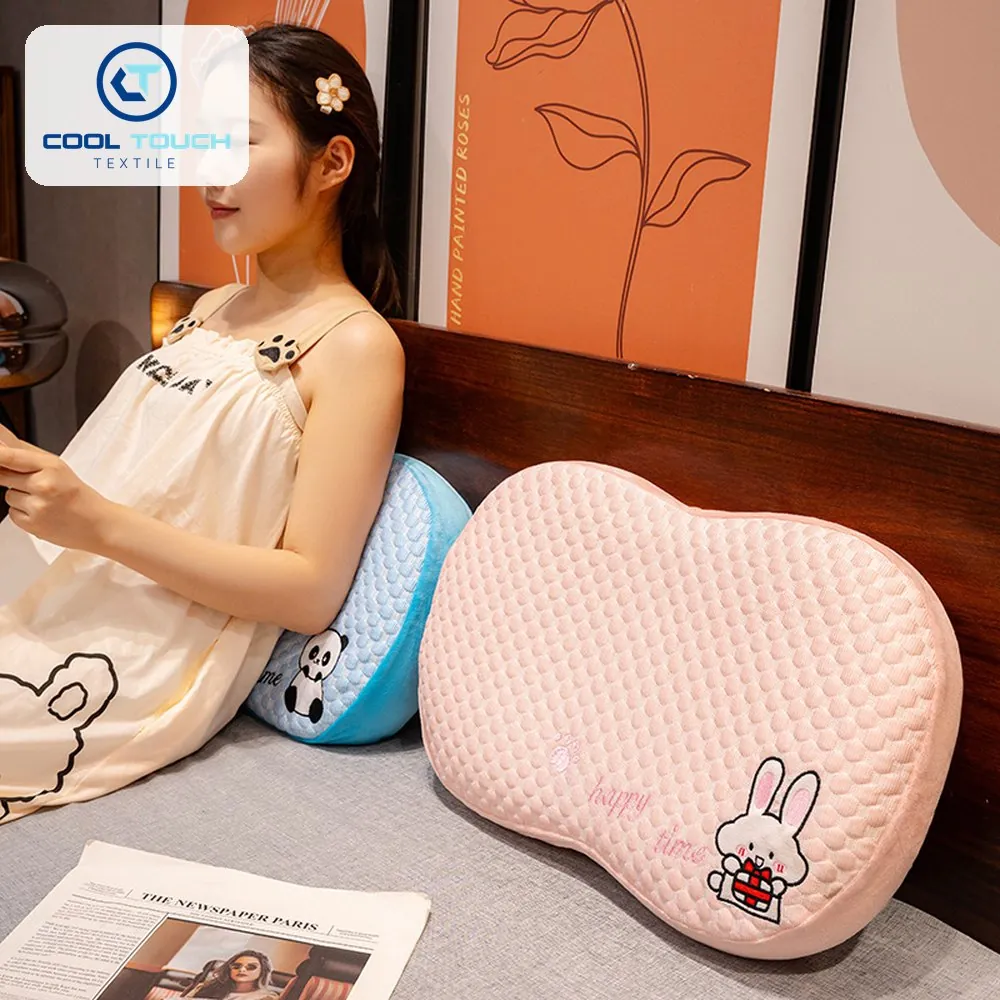Ice-Bean Memory-Foam Pillow with Embroidered Mascot 3