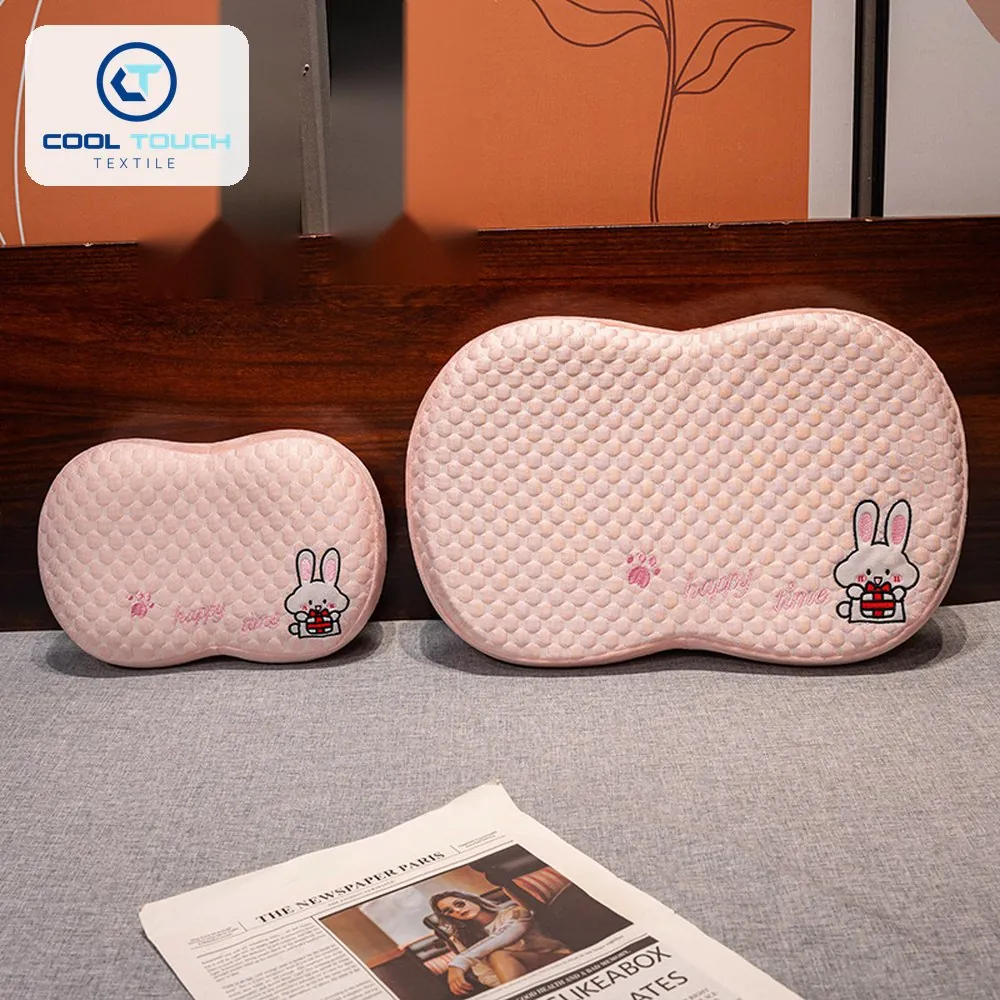 Ice-Bean Memory-Foam Pillow with Embroidered Mascot 4