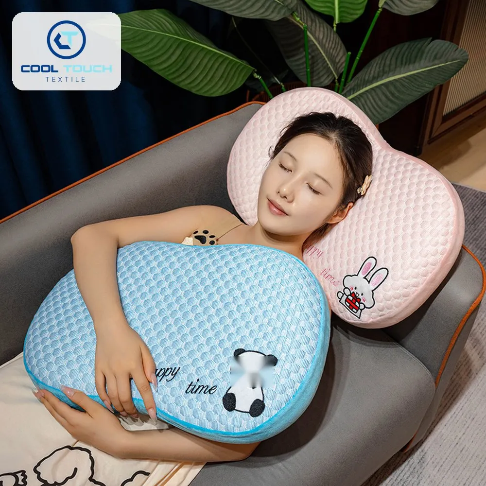 Ice-Bean Memory-Foam Pillow with Embroidered Mascot 5