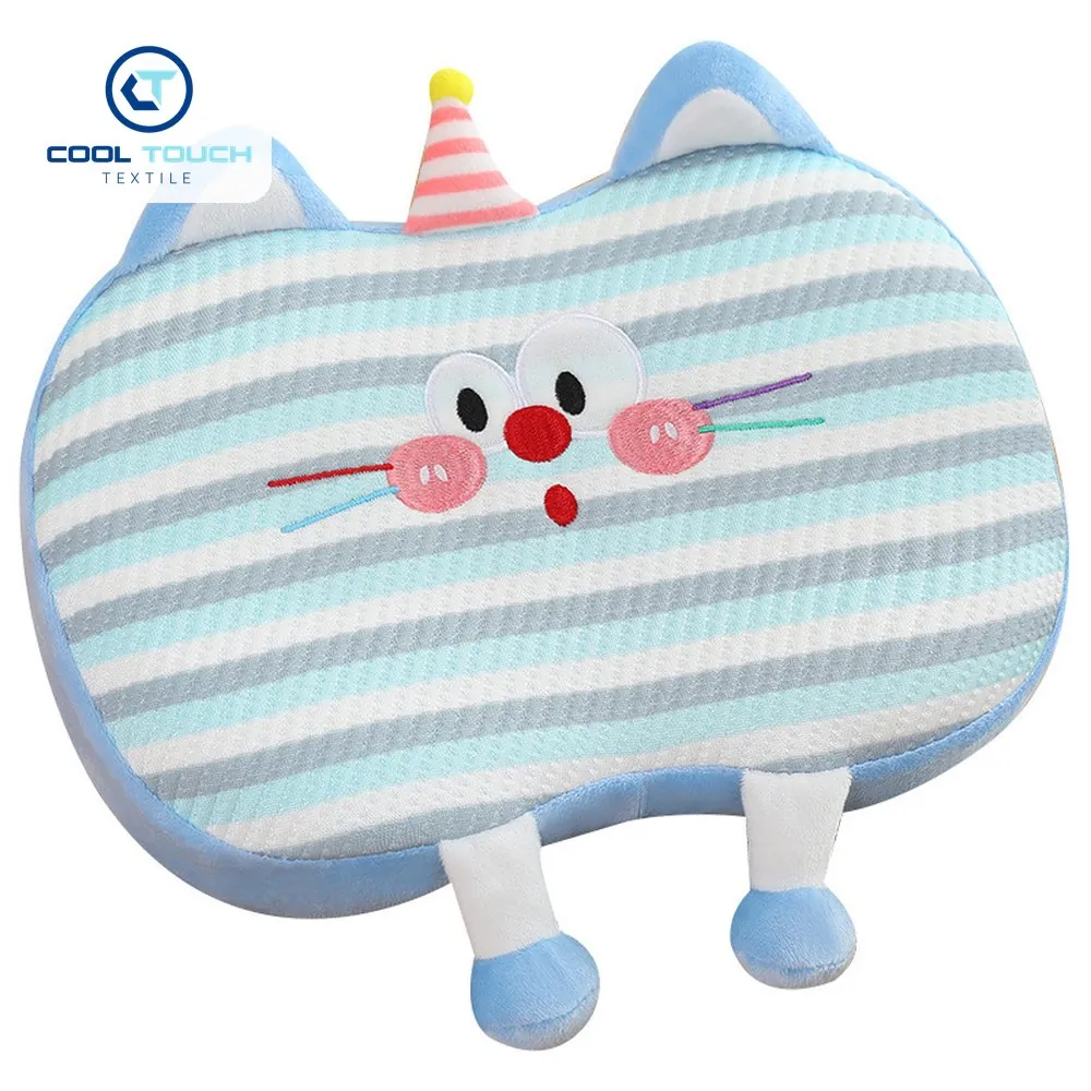 Portable Striped Ice-Silk Memory Pillow with Handle 5