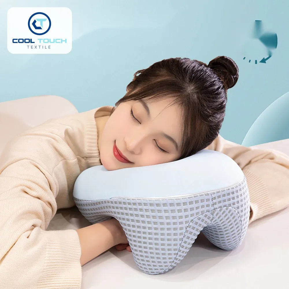 Ice-Silk Memory-Foam Desk Nap Pillow with Arm Tunnel 2