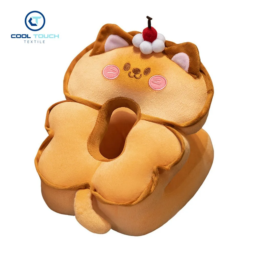 Toast Nap Pillow, Ice-Bean / Crystal-Velvet Reversible 1