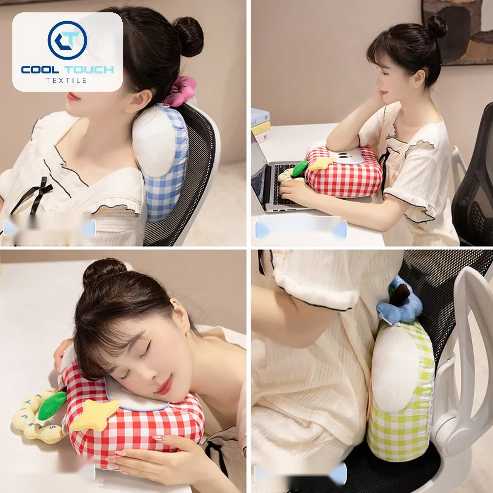 Apple Plaid Memory-Foam Nap Pillow with Handle 4