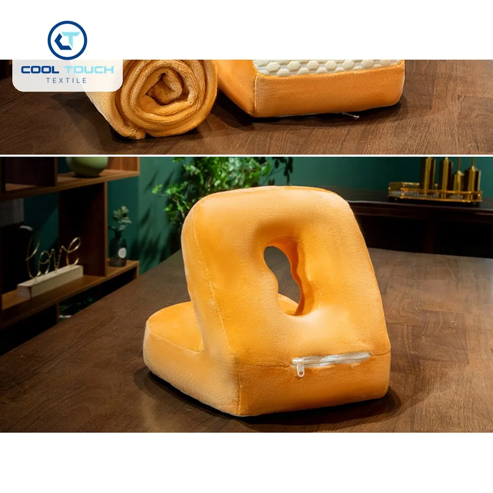 Ice-Bean Cut-Out Desk Nap Pillow, Optional Blanket 2