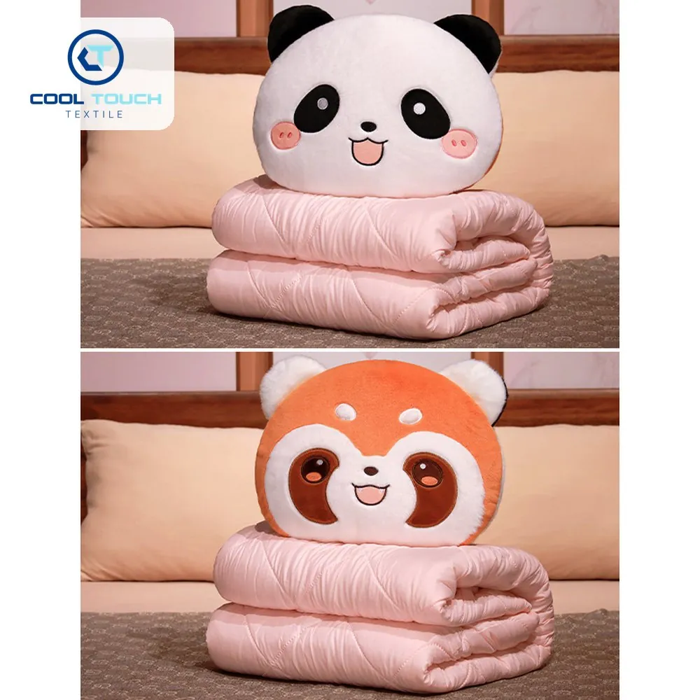 Reversible Panda Pillow-Blanket, Ice Silk 3