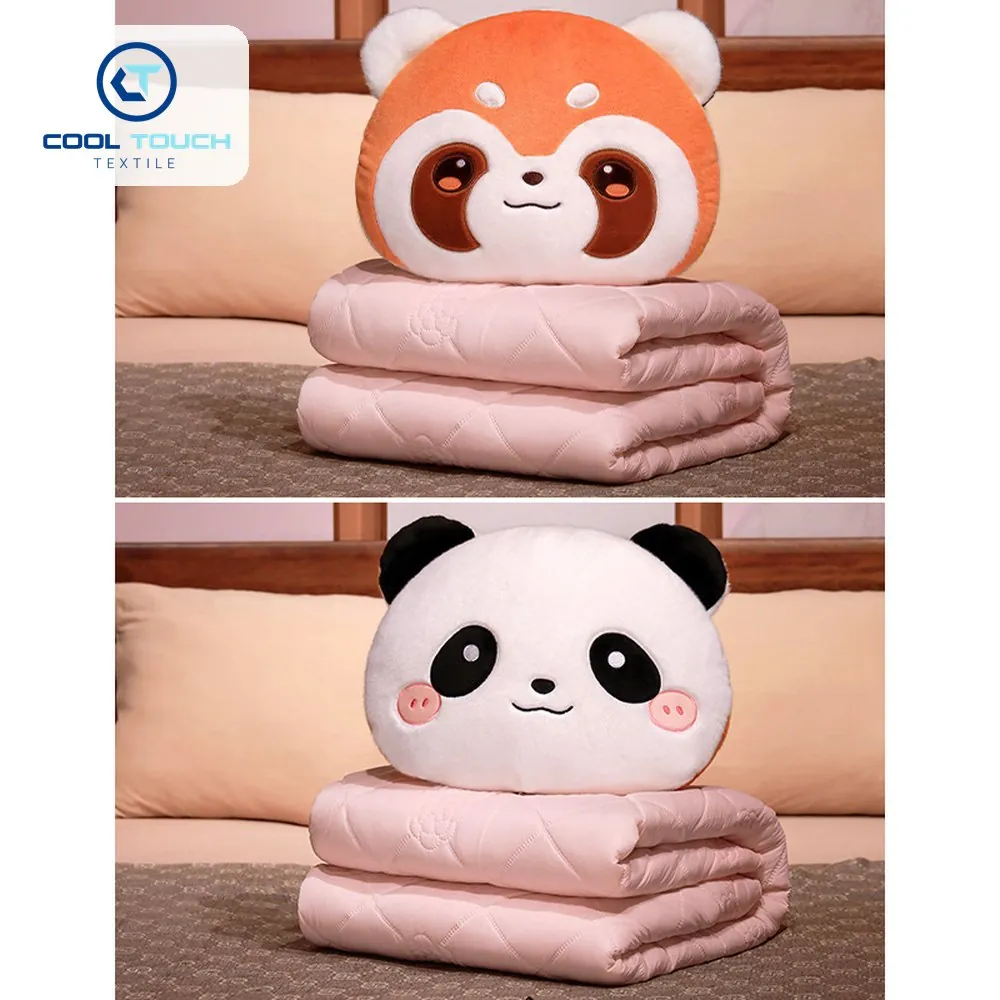 Reversible Panda Pillow-Blanket, Ice Silk 4