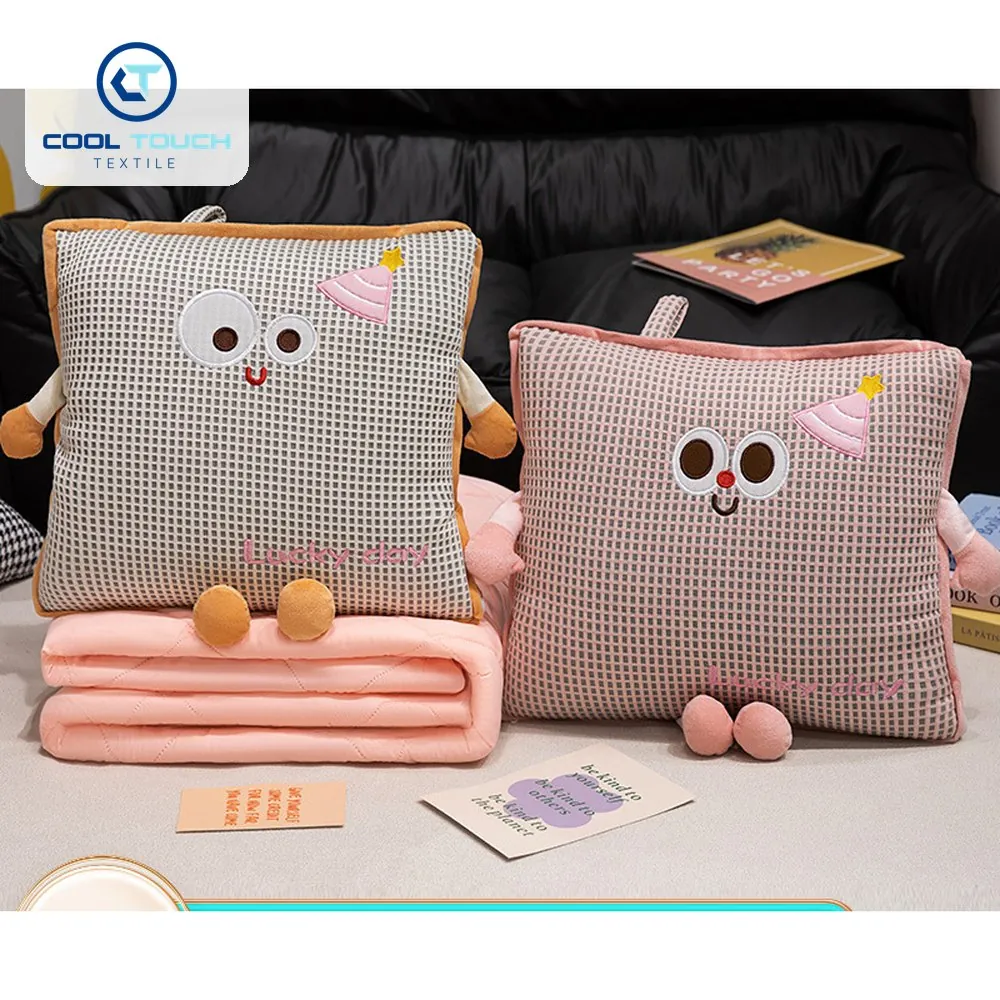 Waffle Ice-Bean Emoji Pillow-Blanket 2