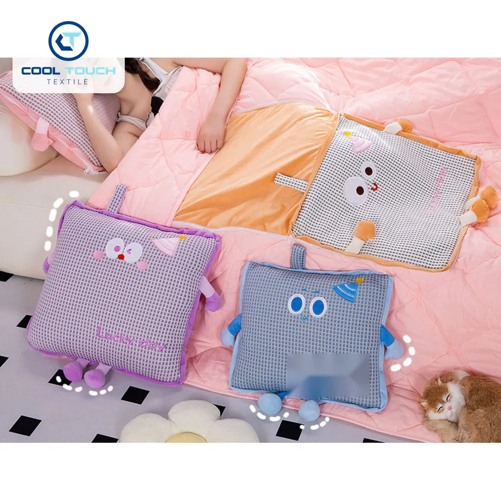 Waffle Ice-Bean Emoji Pillow-Blanket 3