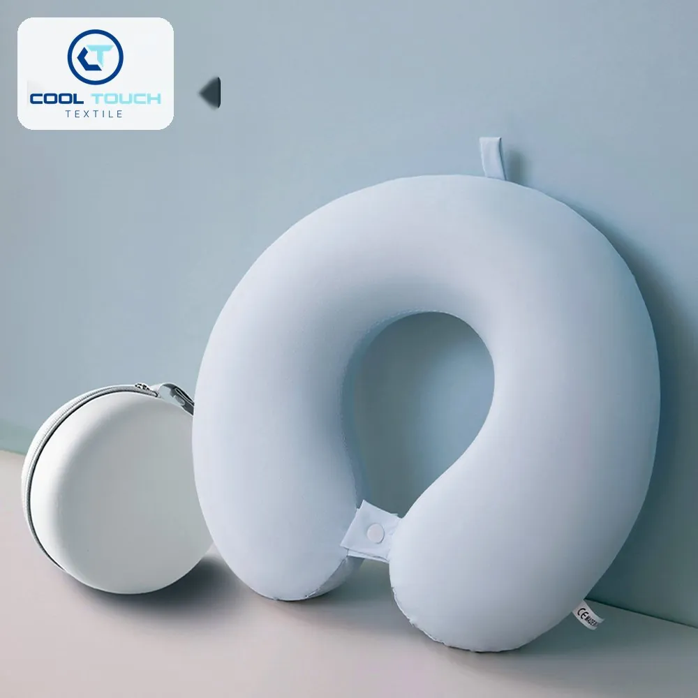 Ice-Silk Memory-Foam U-Shaped Neck Pillow with Case Option 2