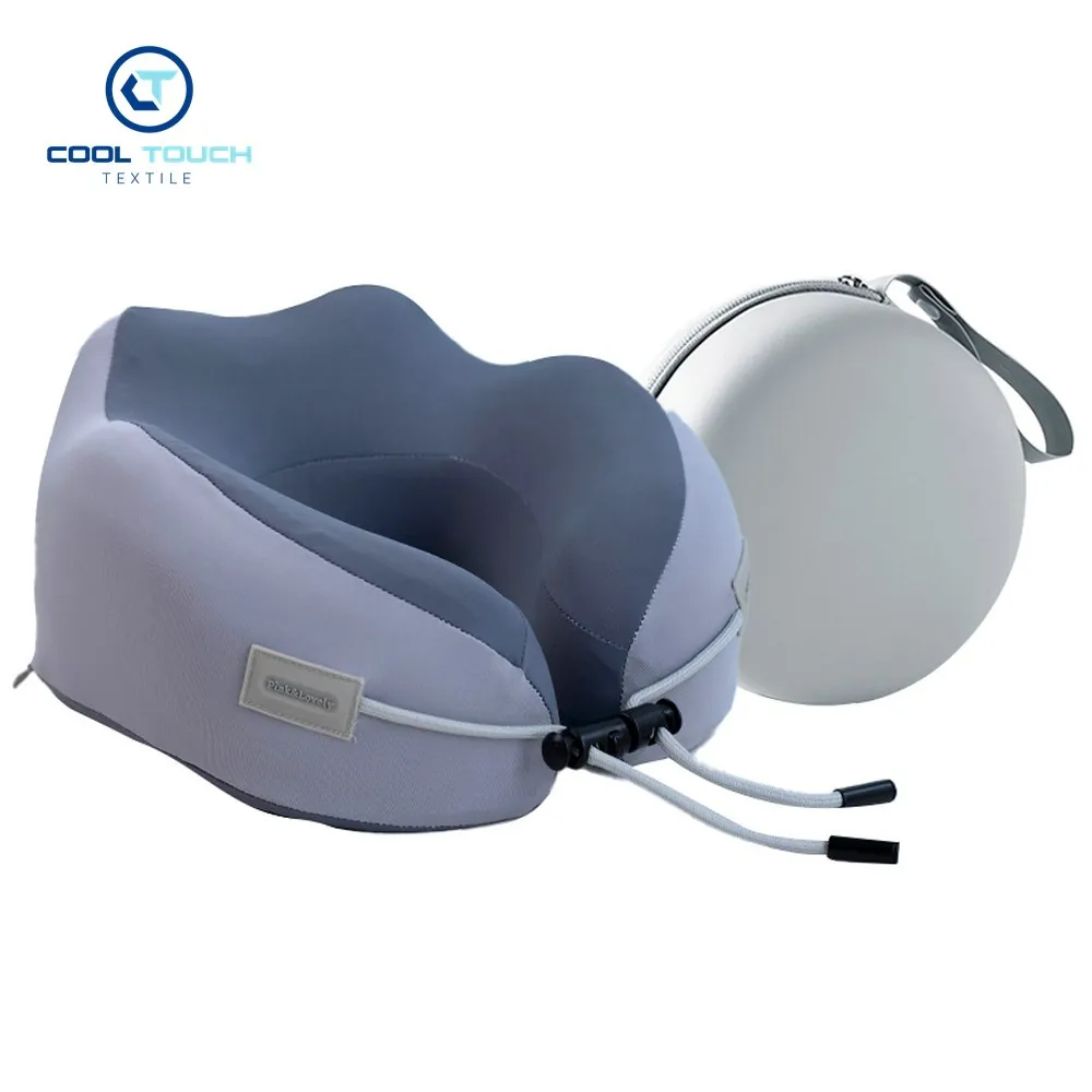Ergonomic Ice-Silk Memory U-Pillow with Drawstring & Case 1