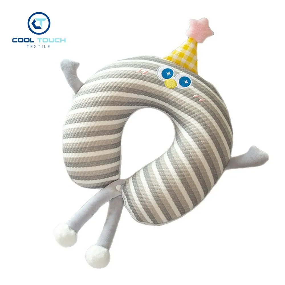 Striped Ice-Silk Character U-Pillow, Logo-Ready 1