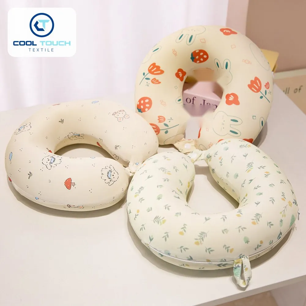 Floral Ice-Silk Memory-Foam U-Pillow 2