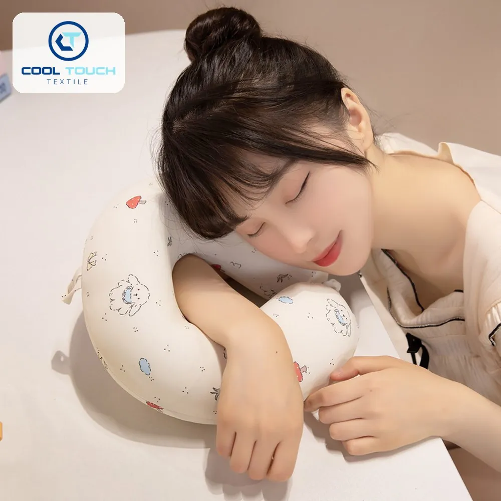 Floral Ice-Silk Memory-Foam U-Pillow 3