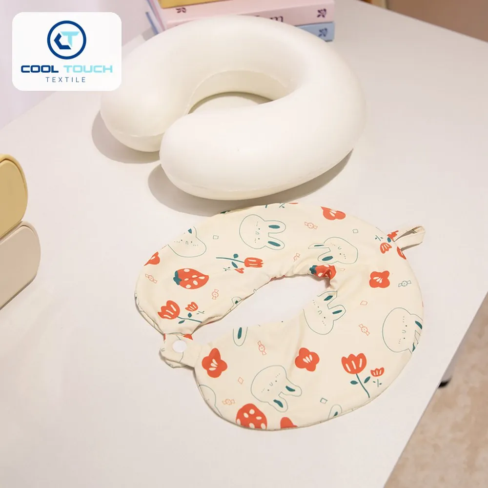 Floral Ice-Silk Memory-Foam U-Pillow 5