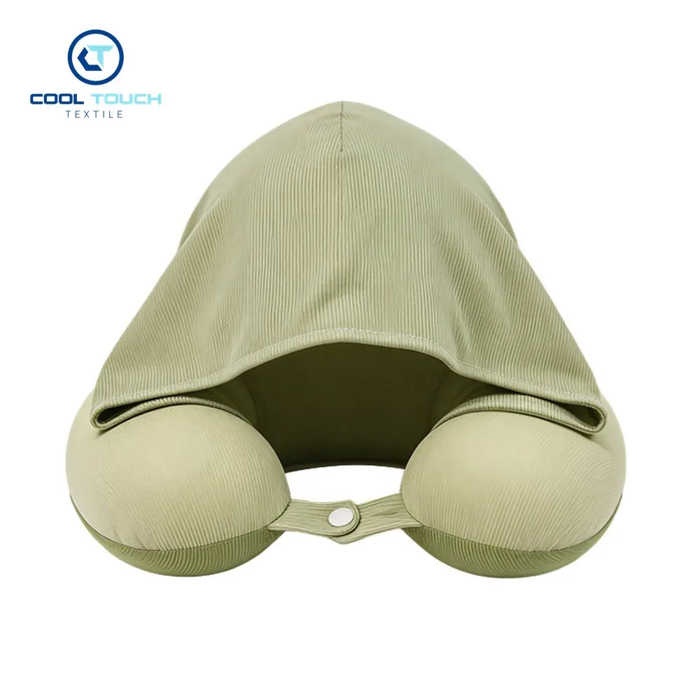 Hooded Ice-Silk U-Shape Travel Pillow 1