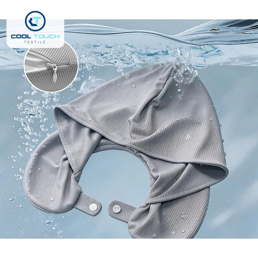 Hooded Ice-Silk U-Shape Travel Pillow 2