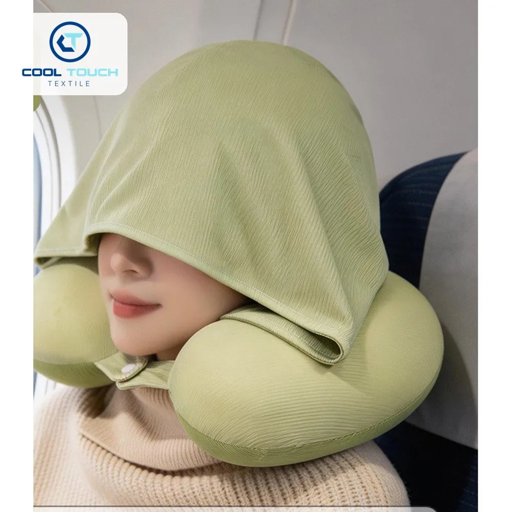 Hooded Ice-Silk U-Shape Travel Pillow 5